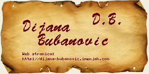 Dijana Bubanović vizit kartica
